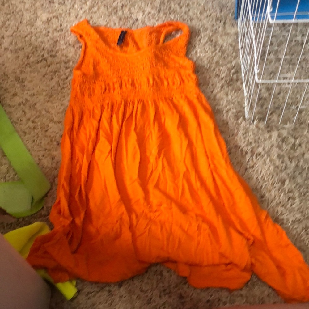Falls creek size 10-12 L kids clothes very bright orange and in good condition